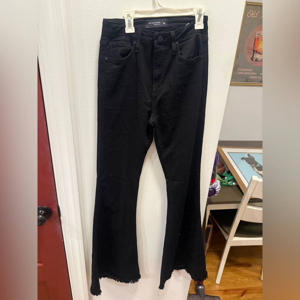 Just Black Women's Flare Jeans in Classic Black - Picture 4 of 6